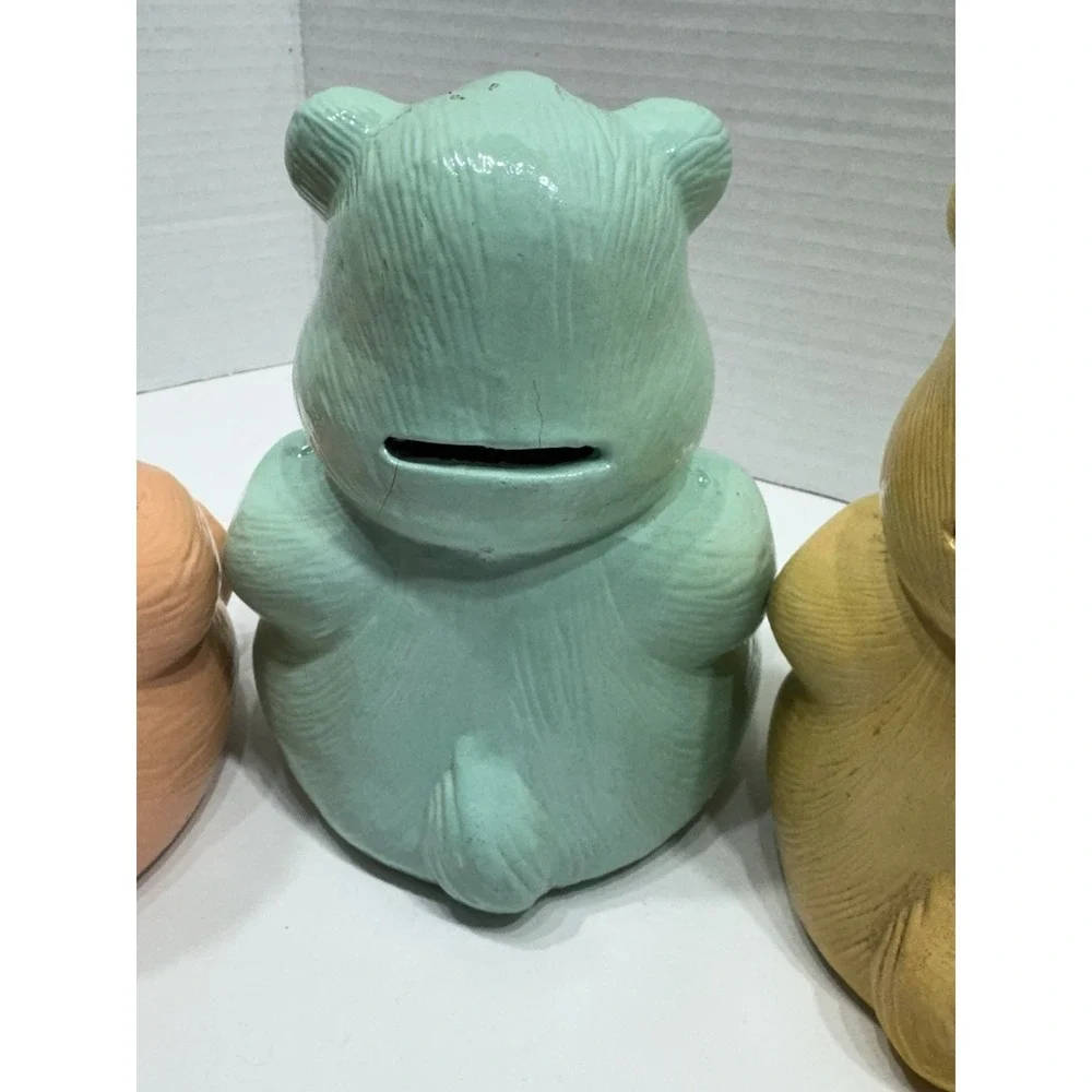 EUC Vintage (Lot Of 4) 1983 Care Bear Ceramic Coin Bank Piggy Banks 5
